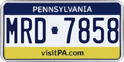 PA license plate MRD7858
