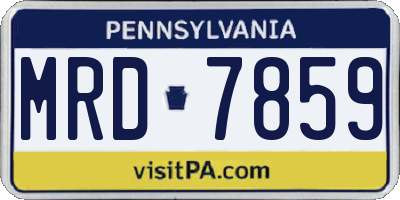 PA license plate MRD7859