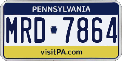 PA license plate MRD7864