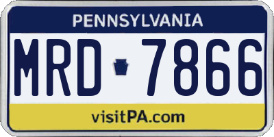PA license plate MRD7866