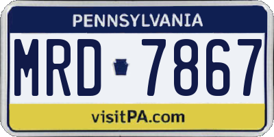 PA license plate MRD7867