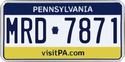 PA license plate MRD7871