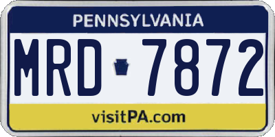 PA license plate MRD7872