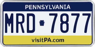 PA license plate MRD7877