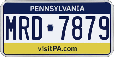 PA license plate MRD7879