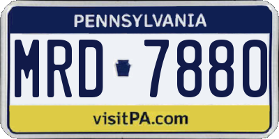 PA license plate MRD7880