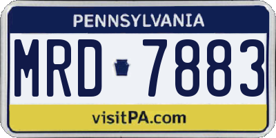 PA license plate MRD7883