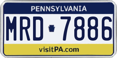 PA license plate MRD7886
