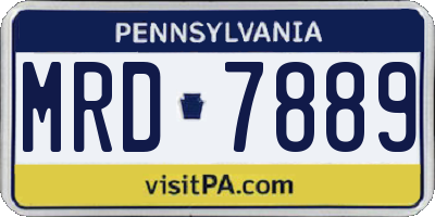 PA license plate MRD7889