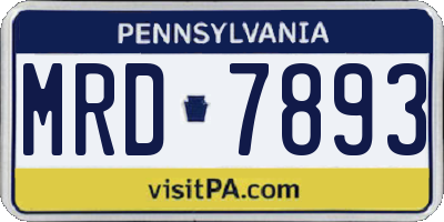 PA license plate MRD7893