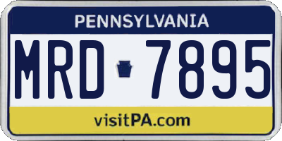 PA license plate MRD7895