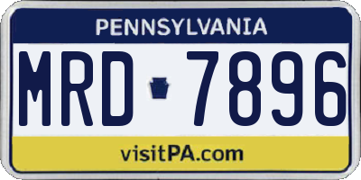 PA license plate MRD7896