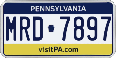 PA license plate MRD7897