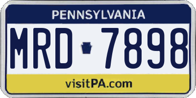 PA license plate MRD7898