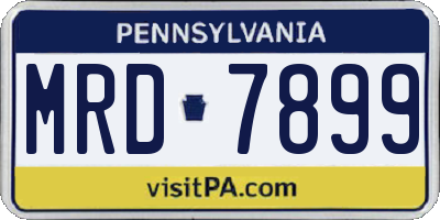 PA license plate MRD7899