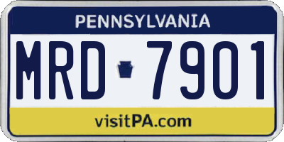 PA license plate MRD7901