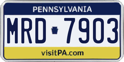 PA license plate MRD7903