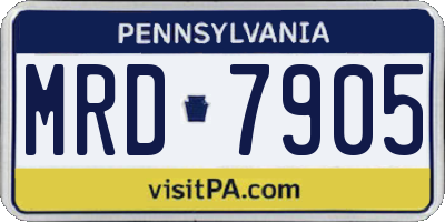 PA license plate MRD7905