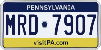 PA license plate MRD7907