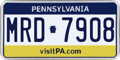 PA license plate MRD7908
