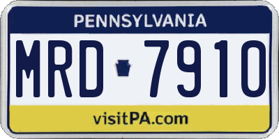 PA license plate MRD7910