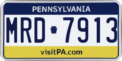 PA license plate MRD7913