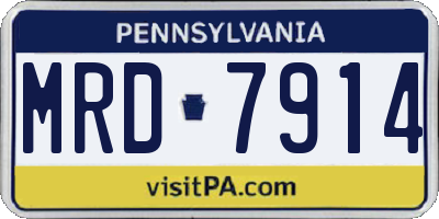 PA license plate MRD7914
