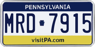 PA license plate MRD7915