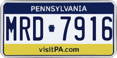PA license plate MRD7916