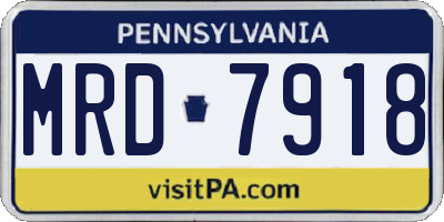 PA license plate MRD7918