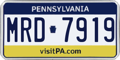 PA license plate MRD7919