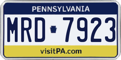 PA license plate MRD7923