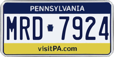 PA license plate MRD7924