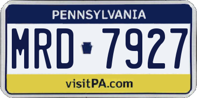 PA license plate MRD7927