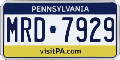 PA license plate MRD7929