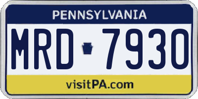 PA license plate MRD7930