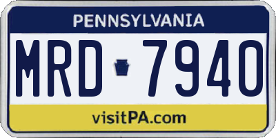 PA license plate MRD7940