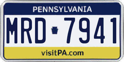 PA license plate MRD7941