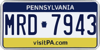 PA license plate MRD7943