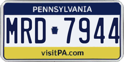 PA license plate MRD7944