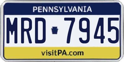 PA license plate MRD7945