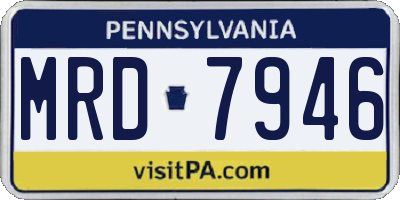 PA license plate MRD7946