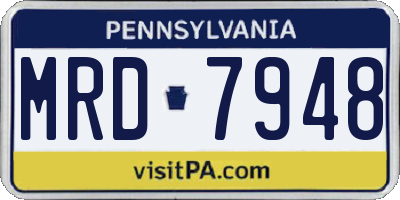 PA license plate MRD7948