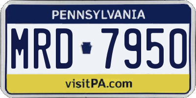PA license plate MRD7950