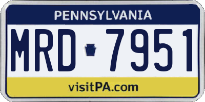 PA license plate MRD7951