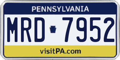 PA license plate MRD7952