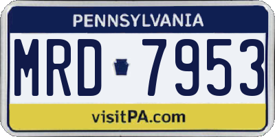 PA license plate MRD7953