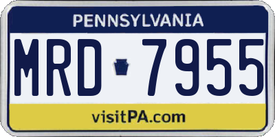 PA license plate MRD7955