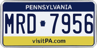 PA license plate MRD7956