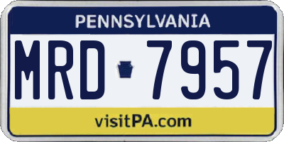 PA license plate MRD7957